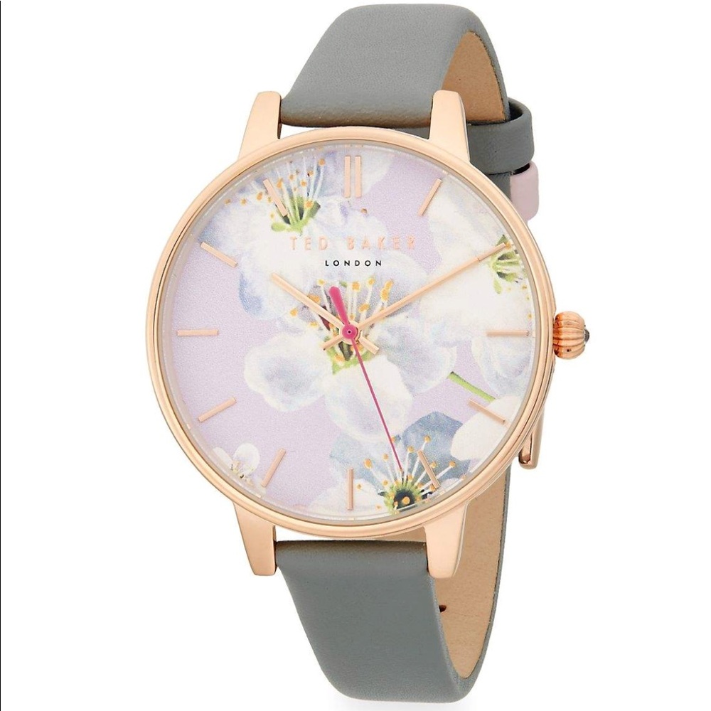 🆕 TED BAKER Womens Watch Floral 🌺 Leather Band